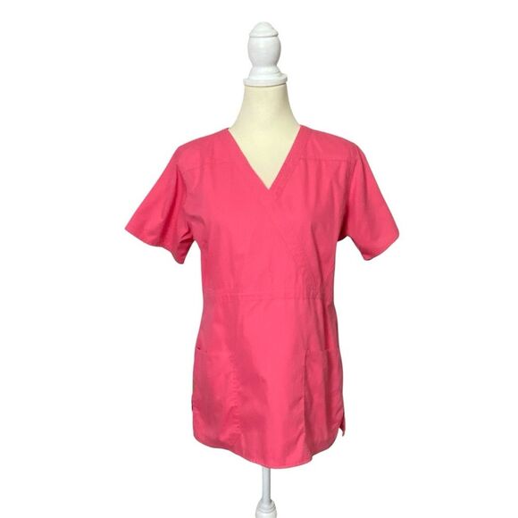 Carhartt Pink V-Neck Medical Scrub Top Women's Size Medium - Picture 1 of 15